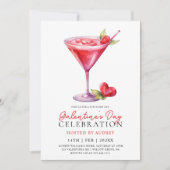 Moderne Waterverf Cocktail Galentine's Day Party Kaart (Voorkant)