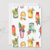 Moderne Waterverf Cocktail Verjaardagsfeestje Kaart (Achterkant)