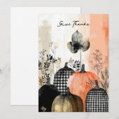 Moderne Waterverf Collage Thanksgiving Kaart (Voorkant / Achterkant)