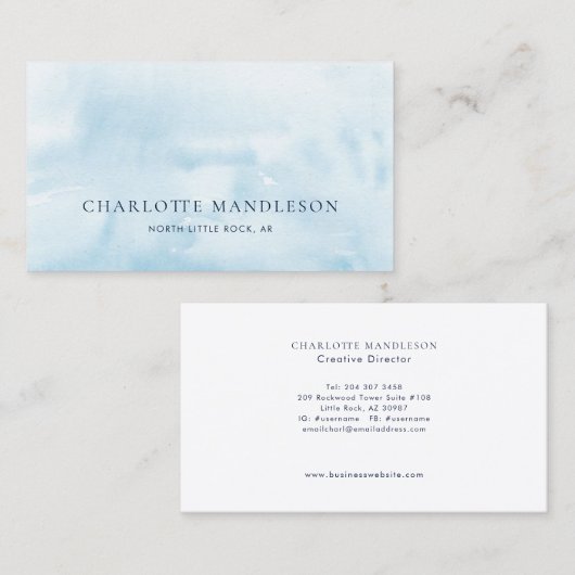 Moderne Waterverf collega minimalistische gewoonte Visitekaartje (Voorkant / Achterkant)