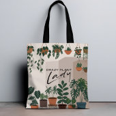Moderne Waterverf Crazy Plant Lady Houseplant Tote Bag