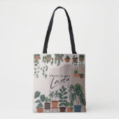 Moderne Waterverf Crazy Plant Lady Houseplant Tote Bag (Voorkant)