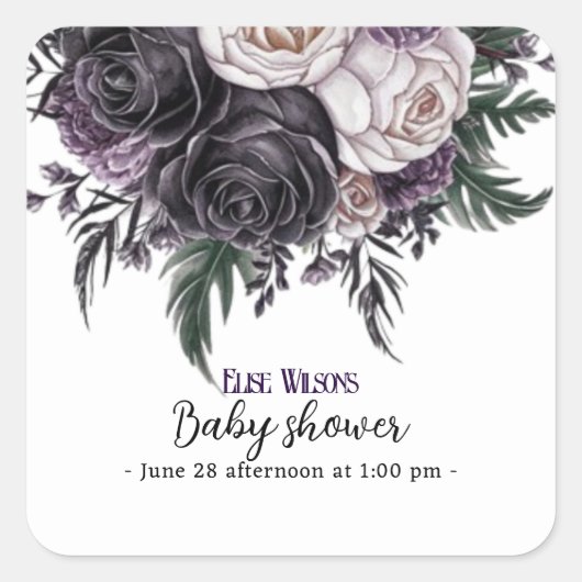 Moderne waterverf cupcake baby shower 2 vierkante sticker (Voorkant)