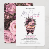 Moderne waterverf cupcake baby shower 3 kaart (Voorkant / Achterkant)