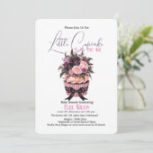 Moderne waterverf cupcake baby shower 3 kaart (Staand voorkant)