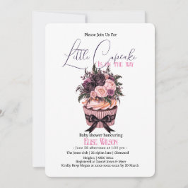 Moderne waterverf cupcake baby shower 3 kaart