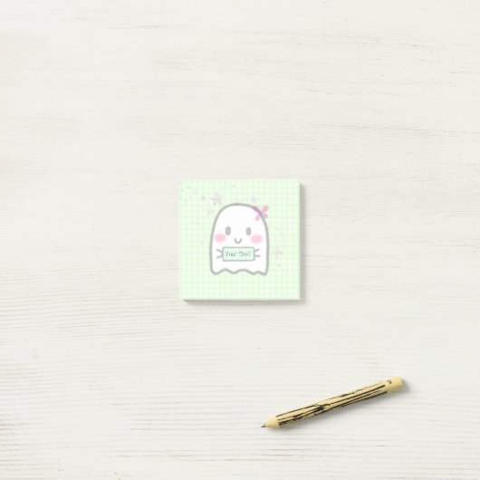 Moderne Waterverf Cute Ghost Name Notes (Op bureau)