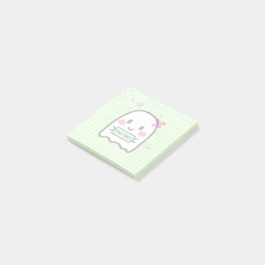 Moderne Waterverf Cute Ghost Name Notes (Schuin)