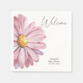 Moderne Waterverf Daisy baby shower Servet (Voorkant)