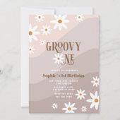 Moderne Waterverf Daisy Groovy Baby Verjaardag Kaart (Voorkant)