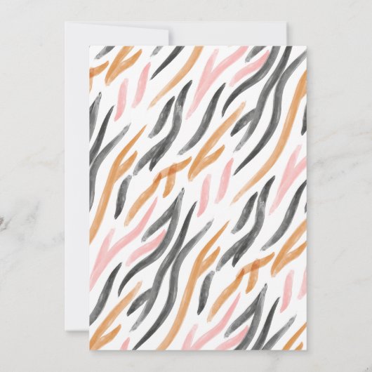 Moderne Waterverf Deco Gestreept Housewarming Part Kaart (Achterkant)