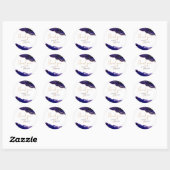 Moderne Waterverf Deep Blue Agate Hartelijk dank Ronde Sticker (Vel)