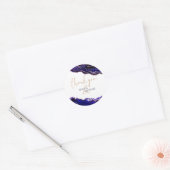 Moderne Waterverf Deep Blue Agate Hartelijk dank Ronde Sticker (Envelop)