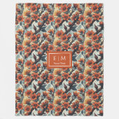 Moderne waterverf deken in salie en koper (Voorkant)