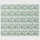 Moderne Waterverf dennenbomen grillige kerst Cadeaupapier (Vlak)