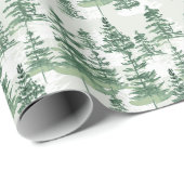 Moderne Waterverf dennenbomen grillige kerst Cadeaupapier (Rol Hoek)