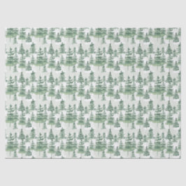 Moderne Waterverf dennenbomen grillige kerst Tissuepapier