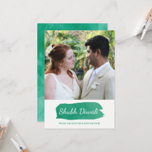 Moderne Waterverf Diwali Foto Wenskaart Kaart