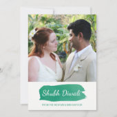 Moderne Waterverf Diwali Foto Wenskaart Kaart (Voorkant)