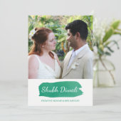 Moderne Waterverf Diwali Foto Wenskaart Kaart (Staand voorkant)