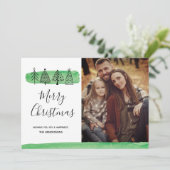 Moderne Waterverf Doodle-fotokaart Feestdagenkaart (Staand voorkant)