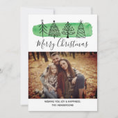 Moderne Waterverf Doodle-fotokaart Feestdagenkaart (Voorkant)