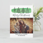 Moderne Waterverf Doodle-fotokaart Feestdagenkaart (Staand voorkant)