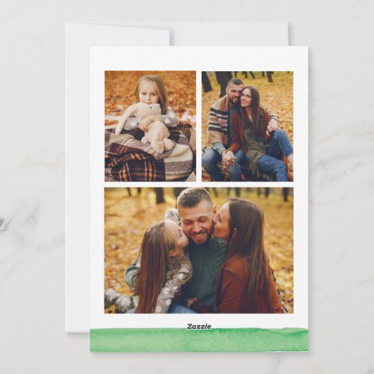 Moderne Waterverf Doodle-fotokaart Feestdagenkaart (Achterkant)