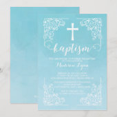 Moderne Waterverf Doop Doop Kruis Kaart (Voorkant / Achterkant)