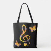 Moderne waterverf, driehoekige gespleten en vlinde tote bag (Achterkant)