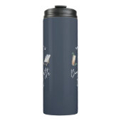 Moderne waterverf drink marineblauw bachelorette thermosbeker (Voorkant)