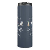 Moderne waterverf drink marineblauw bachelorette thermosbeker (Achterkant)