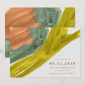 Moderne Waterverf Earth Tone Save the Date (Voorkant / Achterkant)
