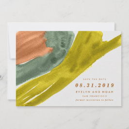 Moderne Waterverf Earth Tone Save the Date