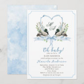 Moderne waterverf eend wilde Baby shower Kaart (Voorkant / Achterkant)