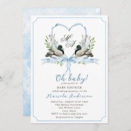 Moderne waterverf eend wilde Baby shower Kaart
