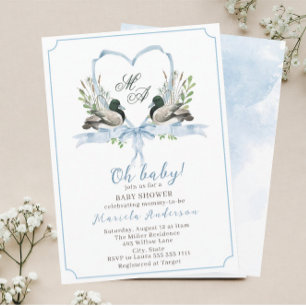 Moderne waterverf eend wilde Baby shower Kaart