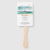 Moderne waterverf eenvoudige blauwe oceaan cruise handwaaier (Voorkant)