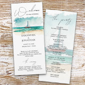 Moderne waterverf eenvoudige blauwe oceaan Cruise  Programmakaart