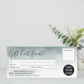 Moderne waterverf eenvoudige cadeaucertificaatlogo (Staand voorkant)