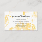 Moderne Waterverf Eenvoudige Gele Bartender Visitekaartje (Achterkant)