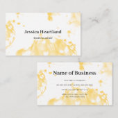 Moderne Waterverf Eenvoudige Gele Bartender Visitekaartje (Voorkant / Achterkant)