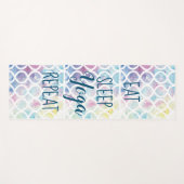 Moderne waterverf eet slaap yogha recidief yogamat (Voorkant (horizontaal))