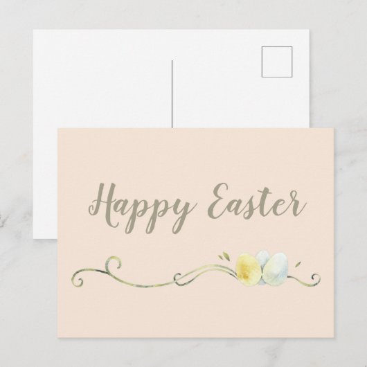 Moderne Waterverf Eiwittrio Pasen Briefkaart (Voorkant / Achterkant)