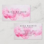 Moderne Waterverf Elegant Baby Roze Visitekaartje (Voorkant / Achterkant)