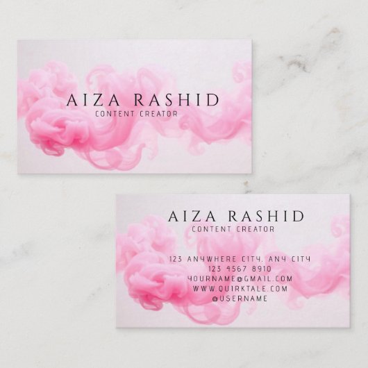 Moderne Waterverf Elegant Baby Roze Visitekaartje (Voorkant / Achterkant)