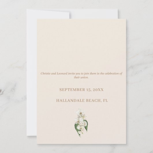 Moderne Waterverf Elegant Orchid Save the Date (Achterkant)