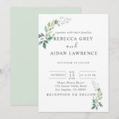 Moderne Waterverf Eucalyptus Bladeren Groenelement Kaart (Voorkant / Achterkant)