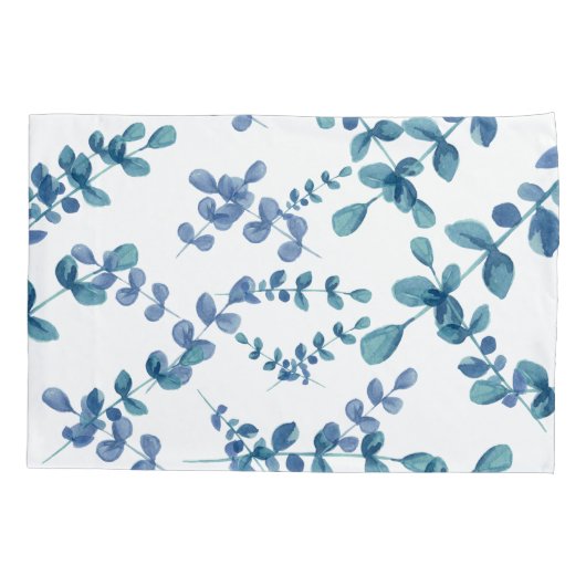 Moderne Waterverf Eucalyptus botanische groen Kussensloop (Achterkant)