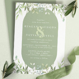 Moderne Waterverf Eucalyptus Bruiloft  Kaart